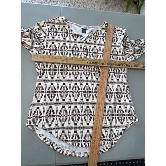 Tasha Polizzi Kennedy Henley Shirt Women M Cashmere Blanket Print Southwest NEW - Picture 3 of 7